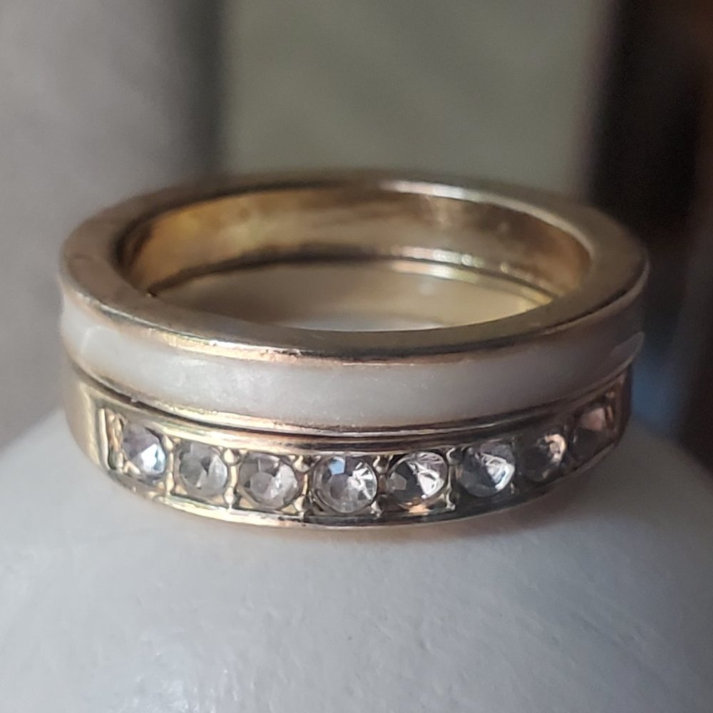 Two fake gold rings sz 7